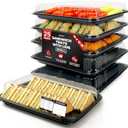25 Pack Catering Trays with Lids 13" Serving Tray with Lid, Heavy Duty Recyclable Plastic Party Platters for Catering, Buffet, Picnics & Events Food Trays with Clear Lid (13.39 9.84 2.95 inch)