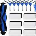 Spare Accessories Compatible with eufy 11S, 25C, 30C Slim Robotic Vacuum Cleaner NOT for Max/G/L Series Replacement Parts Include: 1 Roller Brush 6 Edge Brushes 6 Filter Foam Kit