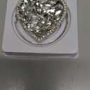 OnTheGrip Compatible with Magsafe Cute Cubic Diamond Heart Shape Design Collapsible Mobile Phone Grip Stand Holder for Smartphone Tablet Cell Phone Accessory (Silver Big)