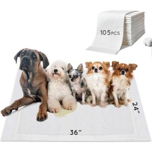 Dog Pee Pads, Thick/Ultra Absorbent Puppy Dog Training Pads, Large Size 3624Odor Eliminating Gel, Deodorizing Factors, with Pet Inducer (35 Count)