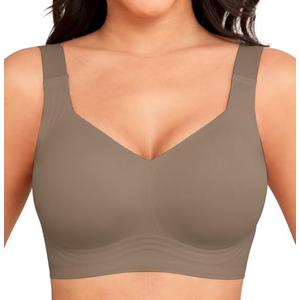 Xcutting Women Wirefree Bras for Women Full Coverage No Underwire Everyday Bras Comfortable Wireless Padded Bras, M