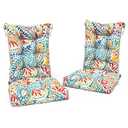 LVTXIII 2 Pack Outdoor Rocking Chair Cushion Set, Patio Fade and Water Resistant Tufted Seat Cushions with Ties for Rocking Chairs Use, 38x17x3, Damask Red