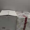 Christmas Lighted Best Gift Boxes Surprise,50 Warm White LED Lights.White Snowflake Velvet Gift Box&Red Bow,Turned On,Top of The Box Opens to Reveal Santa Claus.Indoor Christmas Home Yard Lawn Decor.