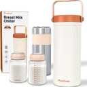 22oz Portable Breast Milk Cooler for Breastmilk, Liquid Gold Saver 360° Cooling Keeps Milk Fresh for 24 Hours, Larger Capacity Breastmilk Chiller with 2pcs Bottles for Outdoor Mom