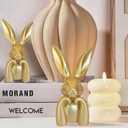 Easter Decorations for Home,Mini Resin Golden Bunnies Spring Sculpture Tabletop Ornament,Brass Rabbit Decor for Spring Home Decor, Vintage Resin Bunnies for Table Centerpieces Mantel Decorations