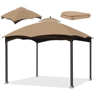 10x12 Gazebo Replacement Canopy Top with Air Vent for Lowe's Allen Roth 10x12 Gazebo, Heavy Duty 10ft x12ft Gazebo Top Roof Double Tier Gazebo Cover Waterproof
