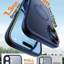 TOCOL for Phone 17 Case, Compatible with Magsafe Charger, Full Camera Protection, Drop Protection, Translucent Matte Phone Case for Phone 17 6.3 inch (Dark Blue)