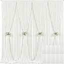 10 Panels Ivory Backdrop Curtain for Wedding Parties Wrinkle Free Ivory Photo Curtains Backdrop Drapes Fabric Decoration for Baby Shower Photography 5ft(W) x 10ft(H)"