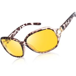 TJUTR Night-Vision Glasses for Women, Polarized Night-Driving Glasses Reduce Glare Nighttime Glasses UV Protection