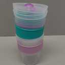 4 Pack Yogurt Parfait Cups with Lids Reusable, 20 oz Plastic Overnight Oats Containers with Lids Spoons Granola Compartment for Fruit Nuts, To Go Overnight Oat Jars for Oatmeal, Snack, Breakfast Prep (Orange, Blue, Purple, Green)