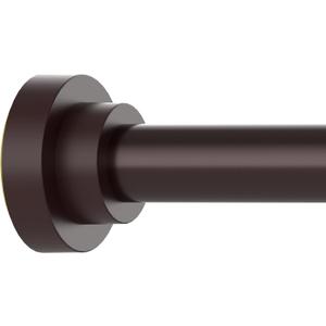 Brown Shower Curtain Rod Adjustable 43-66 inch, 1"Diameter Spring Tension Curtain Rod No Drill, Anti-Rust Non-Slip Shower Rod for Bathroom Tension Rod