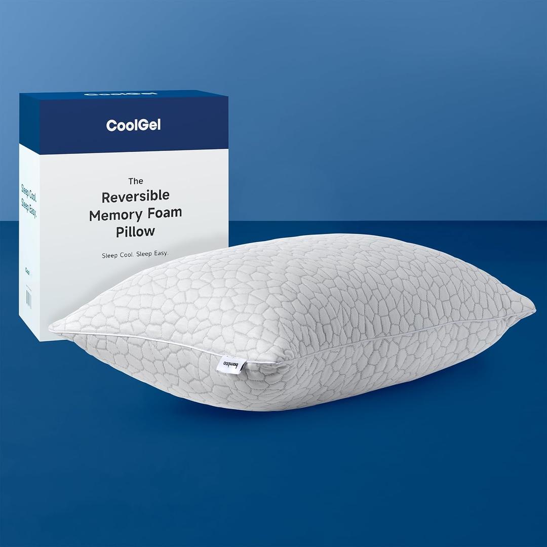 Cool Gel Cooling Pillow for Hot Sleepers - King Size Shredded Memory Foam Pillows for Sleeping - Adjustable Neck & Shoulder Support, Reversible Bamboo Cover, Hypoallergenic & Breathable (King (1 Pack))