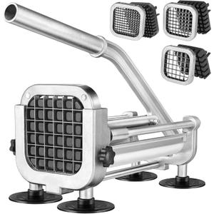 3Pcs French Fry Cutter, Ruooson Professional Potato Cutter Slicer with 1/2 In & 3/8 In & 1/4 In Stainless Steel Blades, Great for Whole Potatoes Carrots Cucumbers.