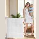 55 inch Retractable Baby Gates, EZIGO Extra Wide Baby Gate for Large Opening Extra Long Mesh Gate for Kids or Pet Dog Gate Child Safety Gate for Stairs Hallways Doorway Indoor Outdoor, White