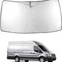 Foldable Windshield Sun Shade Custom Fit Ford Transit Van XL, Wagon XL, Wagon XLT Cargo Vehicle 2015-2025, Front Window Sunshade Heat Shield Reflector Cover
