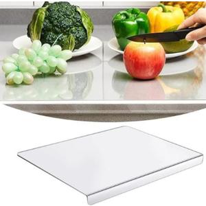 Clear Acrylic Cutting Board with Counter Lip  18 x 14 Non-Slip Kitchen Countertop Protector, Durable & Easy to Clean Cutting Board