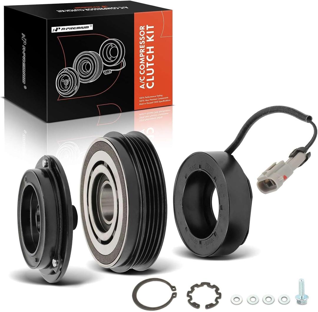 A-Premium A/C Compressor Clutch Kit Compatible with Chevrolet Silverado, Tahoe, Colorado, Suburban, Express, Avalanche & GMC Sierra, Yukon, Canyon, Savana & Cadillac Escalade & Hummer H2, H3, H3T