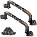 OVOV 2 Pack Barn Door Pull Handle Hardware for Wooden Garden Gate Shed Cabinet Door (Copper)