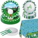 Golf Party Supplies for 40 Guests, Disposable Tableware Set Includes Golf Paper Plates, Golf Ball Napkins, Forks, Tablecloth for Men Golf Fans Birthday Party Decor Golf Sports Party Decorations