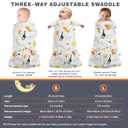 Swaddle-Blanket Baby Girl & Boy Swaddles Newborn Infant Transition 100% Cotton Wrap Blankets, 3-Way Adjustable Wearable Blanket, TOG 1.0 (Colorful Zoo, 3-6 Month)