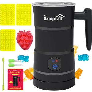 Gummy Maker Machine, Oil Infused Gummy Candy Maker, DIY Edible Gummy, Jelly & Pudding, Gummy Making Kit, Include Bear Mold, Fruit Mold, Worm Mold & Mixing Stick 5-Years Free Replacement (Black)