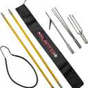 Scuba Choice 5' (Two-Piece) Fiberglass Travel Pole Spear, 3 Speartip Set (12" Paralyzer, Single Barb & Lionfish Tip) w/Black Hawaiian Sling & Carry Bag, Ice Spearfishing & Underwater Hunting Gear