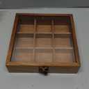 Wooden Masala Dabba Spice Storage Box With Glass Lid on Top 9 removable Containers And Spoon For Kitchen Wooden Indian Spice Box With Spoon (50 ML Each, Sheesham Wood) Masala Dabba (9 Fixed Compartments with 1 Spoon - 8")
