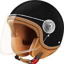 DOT Approved Kids 3/4 Open Face Motorcycle Helmet, Retro Vintage Lightweight Helmets, for Boys & Girls 3-15 Years Old Electric Scooter Helmet Fits Dirt Bike Moped ATV Go Kart 4 Wheeler