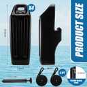 4 Pack Pontoon Boat Fenders 23.6" x 7.9" x 9" Black Inflatable Boat Bumper for Docking with Ropes Heavy Duty Marine Grade PVC with Locking Recessed and Groove Grip Handle Pontoon Accessories