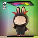 NONEMEY Clear Acrylic Display Case with RGB LED Light , Dustproof Model Showcase Organizer Box, Display Case for Collectibles (14.2x12.2x25.6 inch, 36x31x65cm)