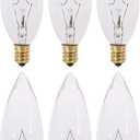 KOR (Pack of 6) Clear European Base (E14) Torpedo Tip 120V Chandelier Bulbs - Straight Tip (25)