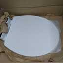 Elongated Slow Close Toilet Seat with Toddler Seat Built In, Potty Training Seat, Easy to Install and Remove, Never Loosen, White