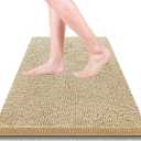 Bathroom Rugs 32x20,Super Absorbent Soft,Thick,Machine Washable Chenille Bath Mat,Non Slip Toilet Floor Rug,Bath Mats for Bathroom Floor, Home Decor Accessories,Beige