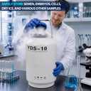 10L Liquid Nitrogen Container,Ln2 Liquid Nitrogen Dewar,Aluminum Alloy Liquid Nitrogen Tank with 6 Canisters,7-Layer Insulation,Extended Storage,Suitable for Farms,Beauty Salons,Research Institutions