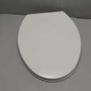 Durable Elongated Toilet Seat with Slow Soft Close - Easy to Install and Clean, Never Loosens - White, Fits Most Elongated Toilets