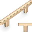 Amerdeco 10 Pack Brushed Brass Cabinet Pulls 3 Inch(76mm) Hole Center Drawer Pulls Cabinet Hardware Kitchen Cabinet Handles for Bathroom ZH0065 (3"/76MM Hole Center)