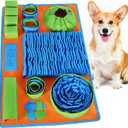 Vivifying Snuffle Mat for Dogs, Interactive Dog Puzzle Toy for Boredom and Mental Stimulation, Enrichment Feeding Game Sniff Mat Helps Slow Eating and Keep Busy (Blue Green Orange)