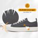 ZGR Womens White Canvas Sneakers,Classic Black Canvas Shoes,Casual Fashion Sneakers (6, Dark Grey)