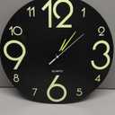 IMIKEYA Creative Luminous Wooden Round Wall Clock Silent Timepiece for Home Decor Unique Desktop Wall Mount Design No Battery Included