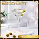 Teenyyou Gold Rim Martini Glasses Set of 4 Ribbed Coupe Glasses with Stem 9 oz Reusable Crystal Champagne Cocktail Margarita Whiskey Tequila Glassware for Girls Nights Wedding Housewarming Gifts