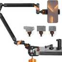 K&F CONCEPT 22" Magic Arm Clamp Kit, Overhead Desk Camera Mount, Long Articulating Friction Boom Arm for Phone, Action Camera, LED Light, Microphone