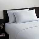 Vera Wang King Sheet Set, 100% Egyptian Cotton Percale Bed Sheets with a Smooth & Crisp Feel, Deep Pockets, Bedding with Matching Fitted Sheet & Pillowcases (Blue)
