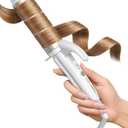 Dual-Voltage Curling Iron: 110V-240V 1 1/2 Inch Ceramic Wide Barrel 2-in-1 Curling Iron for Women - Europe Travel for Long/Medium Hair (Gold)