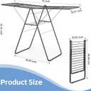 KINGBOARD Clothes Drying Rack Foldable, Drying Rack Clothing with Height-Adjustable, Metal Laundry Rack, Indoor Outdoor Use, No Assembly, 20.47"x 70"x 42.52", Black