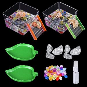 7 Pack Hermit Crab Pool Hermit Crab Water Bowl Dish Hermit Crab Food Bowl Dish Hermit Crab Accessories Starter Kits