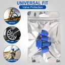 5 x Blue Anodized Aluminum Tire Valve Stem Caps with Plastic Inner Sleeve, Corrosion Resistant. Universal Valve Caps for Cars, Trucks, Motorcycles, Pack of 5