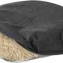 Waterproof Round Dog Bed Cover with Zipper Washable Grey Velvet Dog Bed Replacement Cover Only 36 Inch