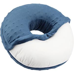 Ear Piercing Pillow Removable Cover for Side Sleepers Ear Pain Luxury Cnh Ear Pillow with Holes Washable Side Sleeping Pillows Support Head, Minky Dot Denim Blue