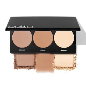 Smashbox Step-By-Step Contour Palette | Sculpt + Glow All-In-One Contour Kit with Blendable + Buildable Formulas (01 Light / Medium (Contour, Bronze, Highlight))