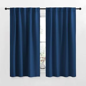 Blackout Curtains Window Panel Drapes - (Moroccan Blue Color) W42 x L63, 2 Panels, Home Decoration Light Blocking Thermal Insulated Blackout Rod Pocket & Back Loop Draperies for Living Room
